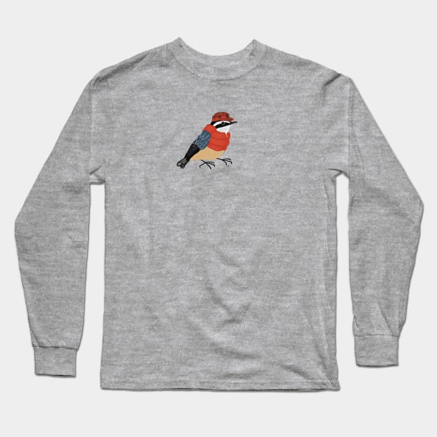 Nutty Nuthatch Long Sleeve T-Shirt by EmilyLaurelHarris